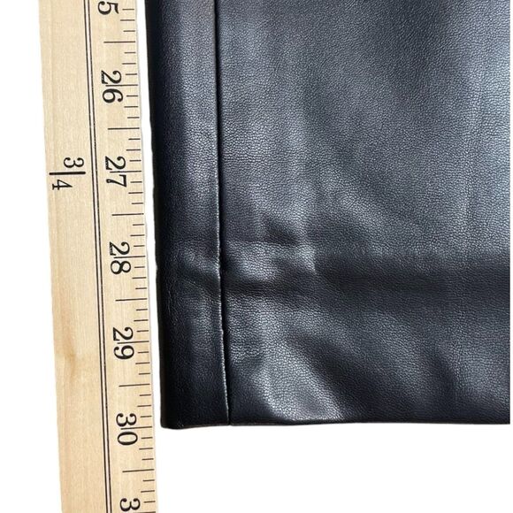 .Crew Faux Leather Straight Leg Pants Size 12 Black NWT - Picture 14 of 16